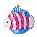 Załaduj obraz do przeglądarki galerii, Magenta Striped Pearl Fish Premium christmas glass ornament 2020-227
