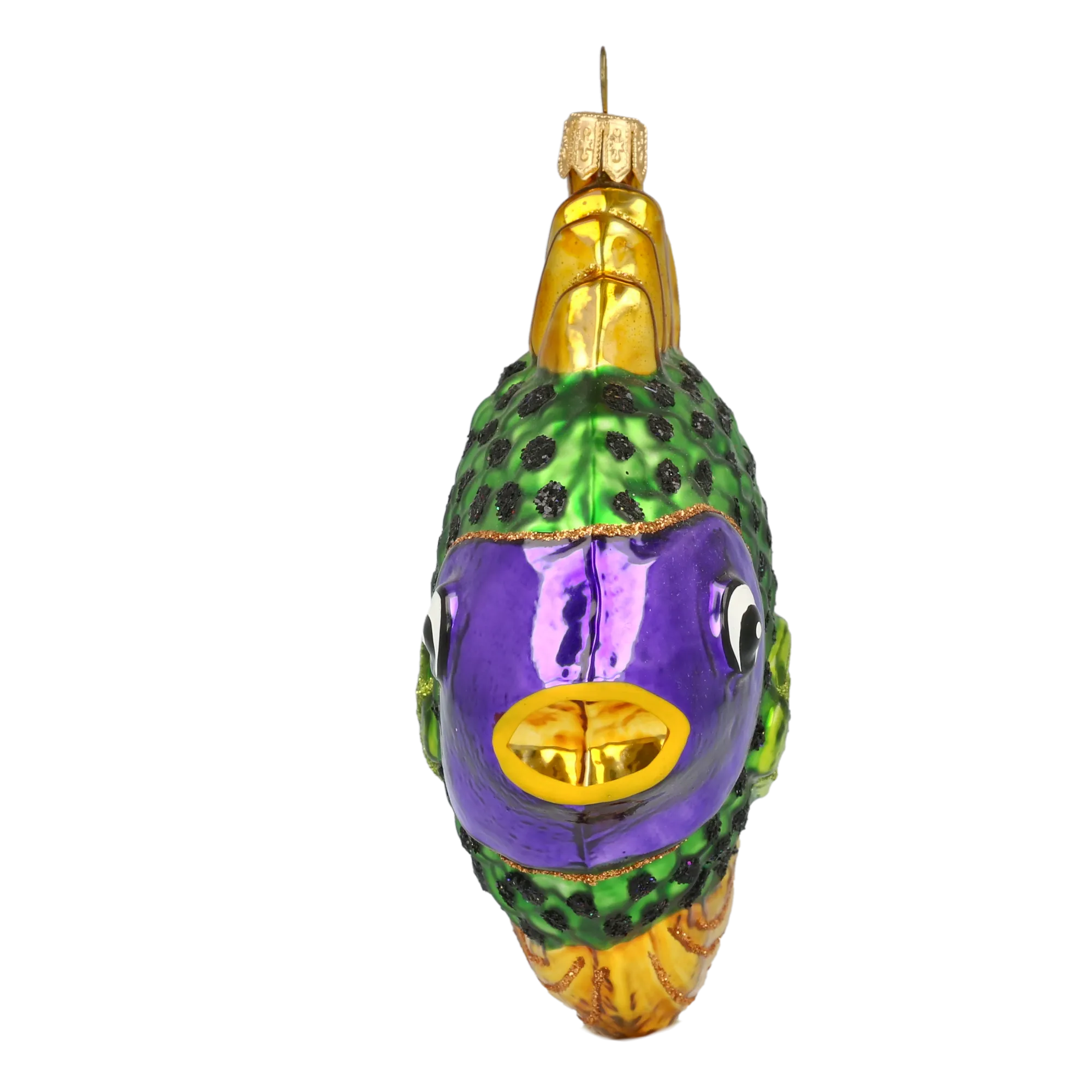 Gilded Emerald Spotted Fish Premium christmas glass ornament 2020-228