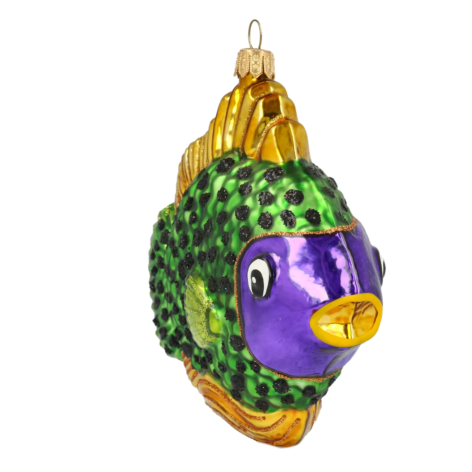 Gilded Emerald Spotted Fish Premium christmas glass ornament 2020-228