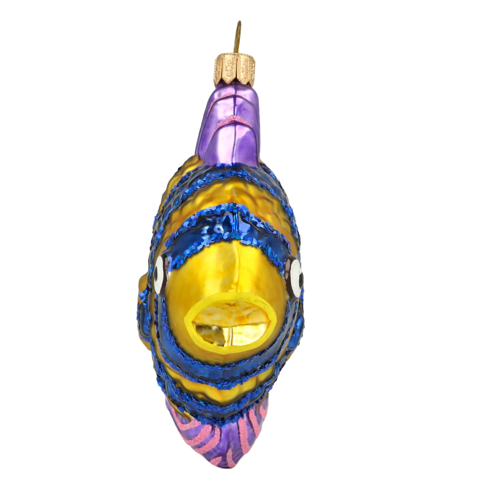 Golden Azure Striped Fish Premium christmas glass ornament 2020-229