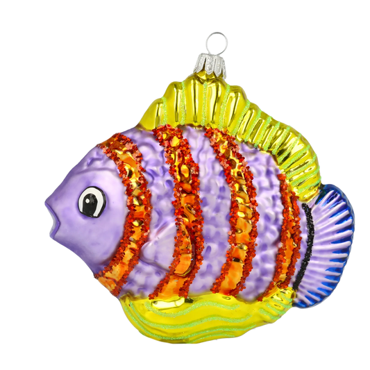 Amethyst Striped Angelfish Premium christmas glass ornament 2020-230