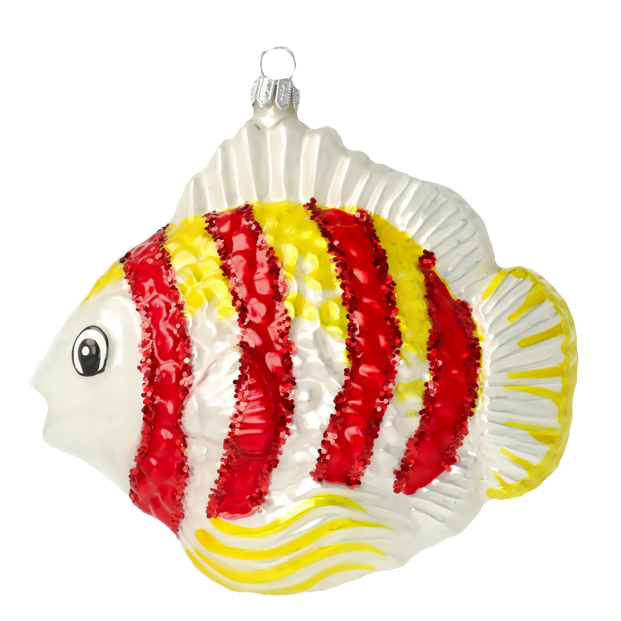 Ruby Striped Angel Fish Premium christmas glass ornament 2020-231