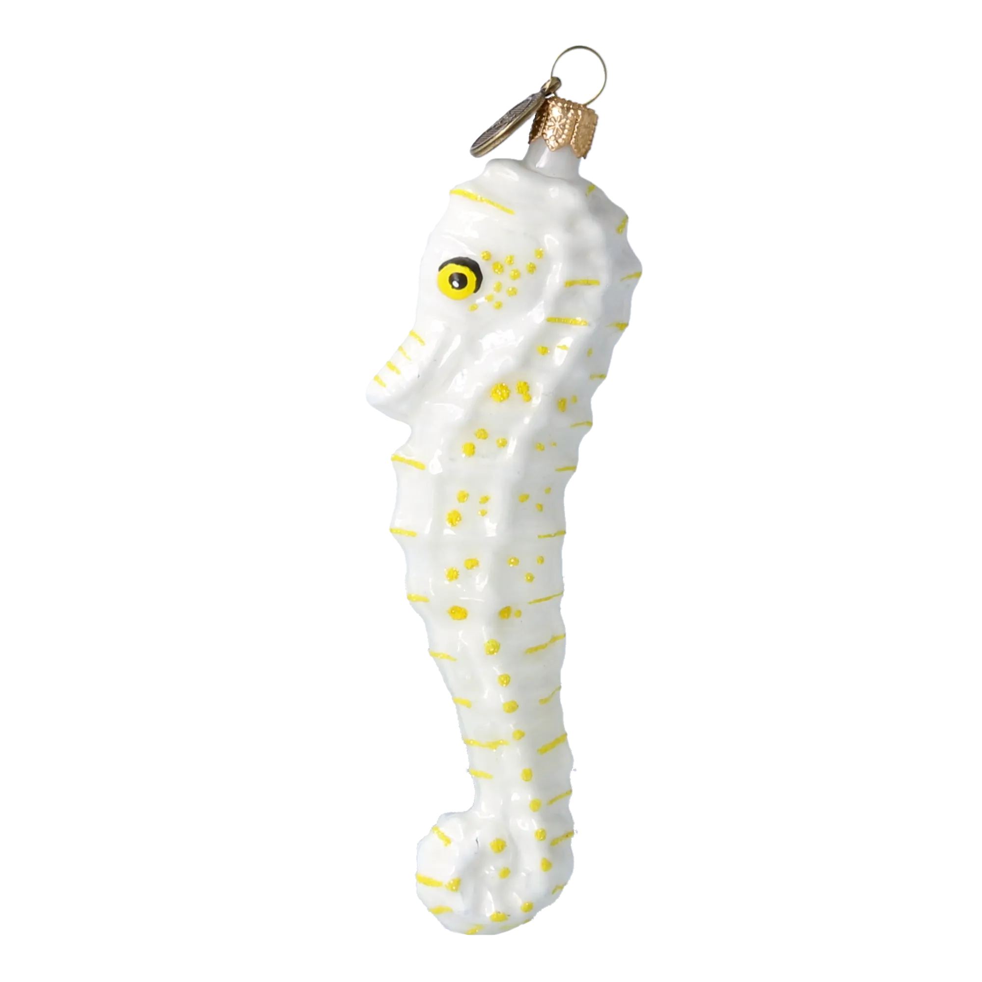 Gilded Ivory Seahorse Premium christmas glass ornament 2020-233