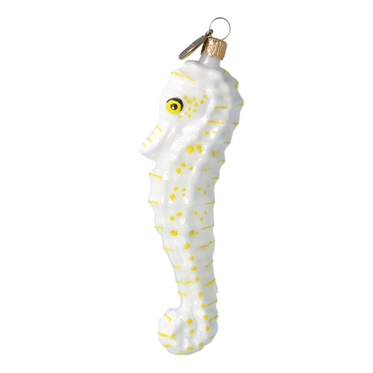 Gilded Ivory Seahorse Premium christmas glass ornament 2020-233