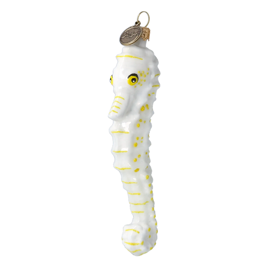 Gilded Ivory Seahorse Premium christmas glass ornament 2020-233