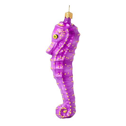 Amethyst Gilded Seahorse Premium christmas glass ornament 2020-236