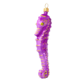 Load image into Gallery viewer, Amethyst Gilded Seahorse Premium christmas glass ornament 2020-236
