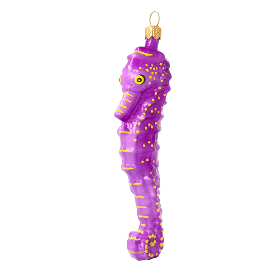 Amethyst Gilded Seahorse Premium christmas glass ornament 2020-236