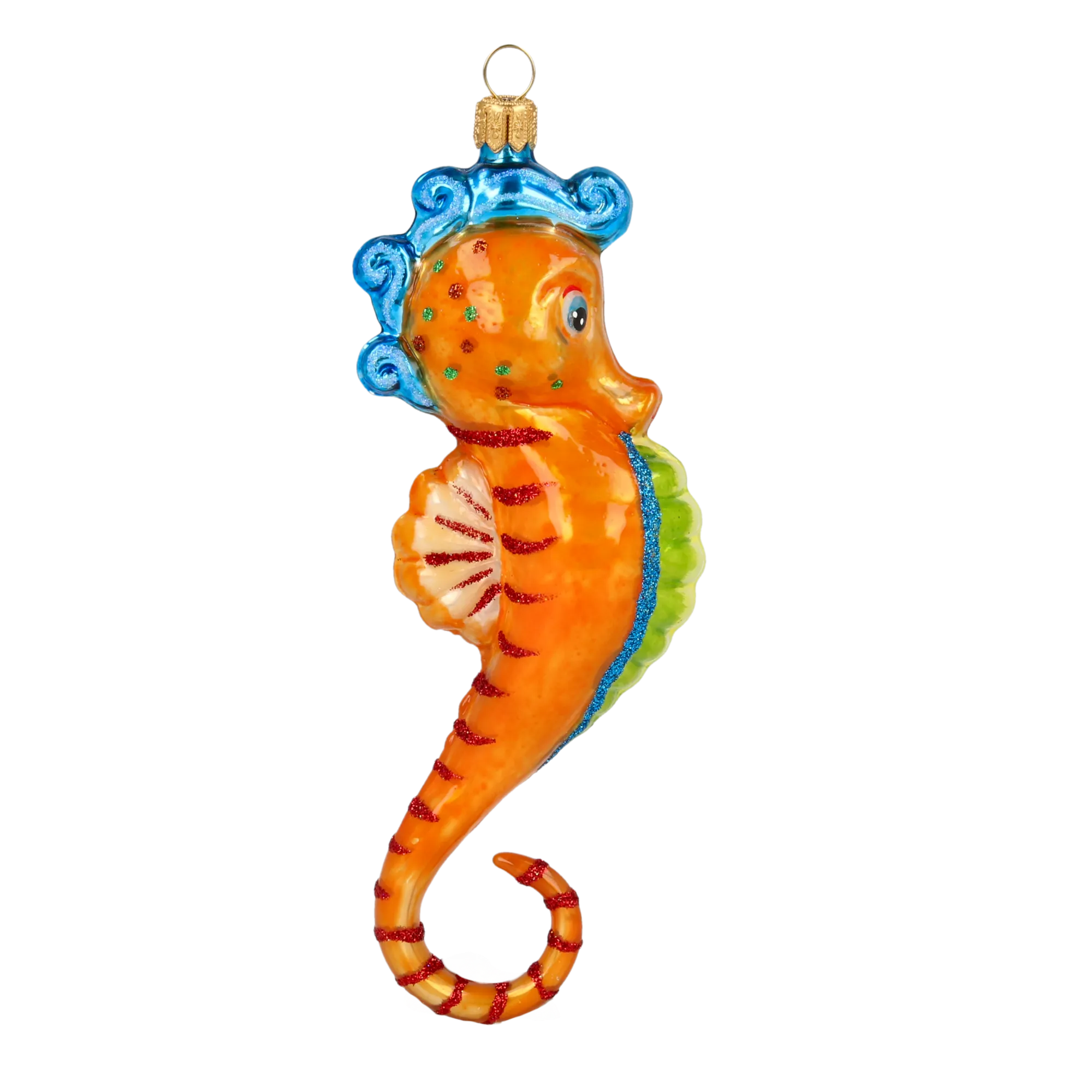 Seahorse - Ocean Friend. Handmade Glass Christmas ornament. 2020-238