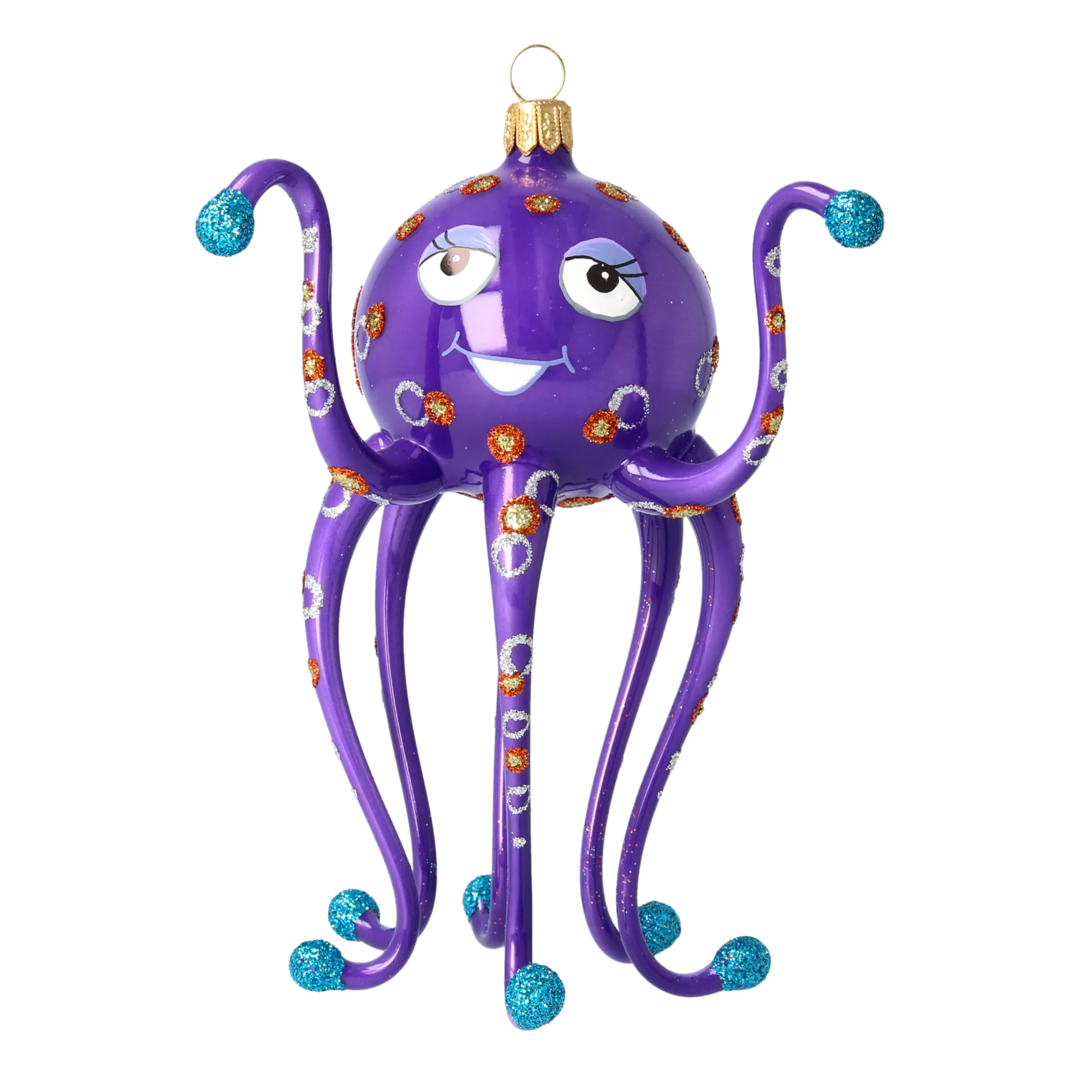 Royal Amethyst Octopus Premium christmas glass ornament 2020-244