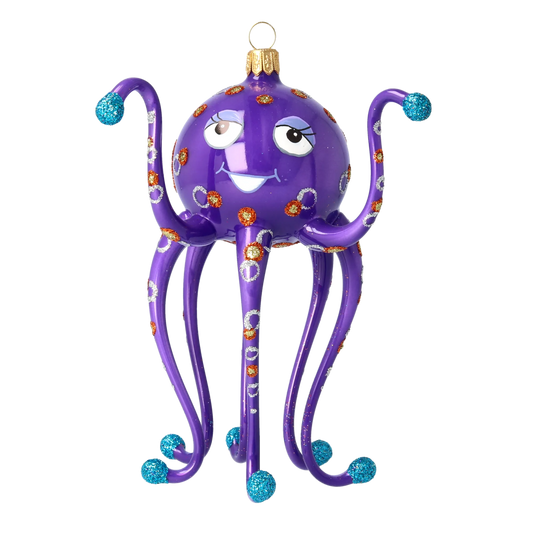 Royal Amethyst Octopus Premium christmas glass ornament 2020-244