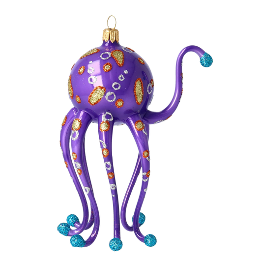 Royal Amethyst Octopus Premium christmas glass ornament 2020-244