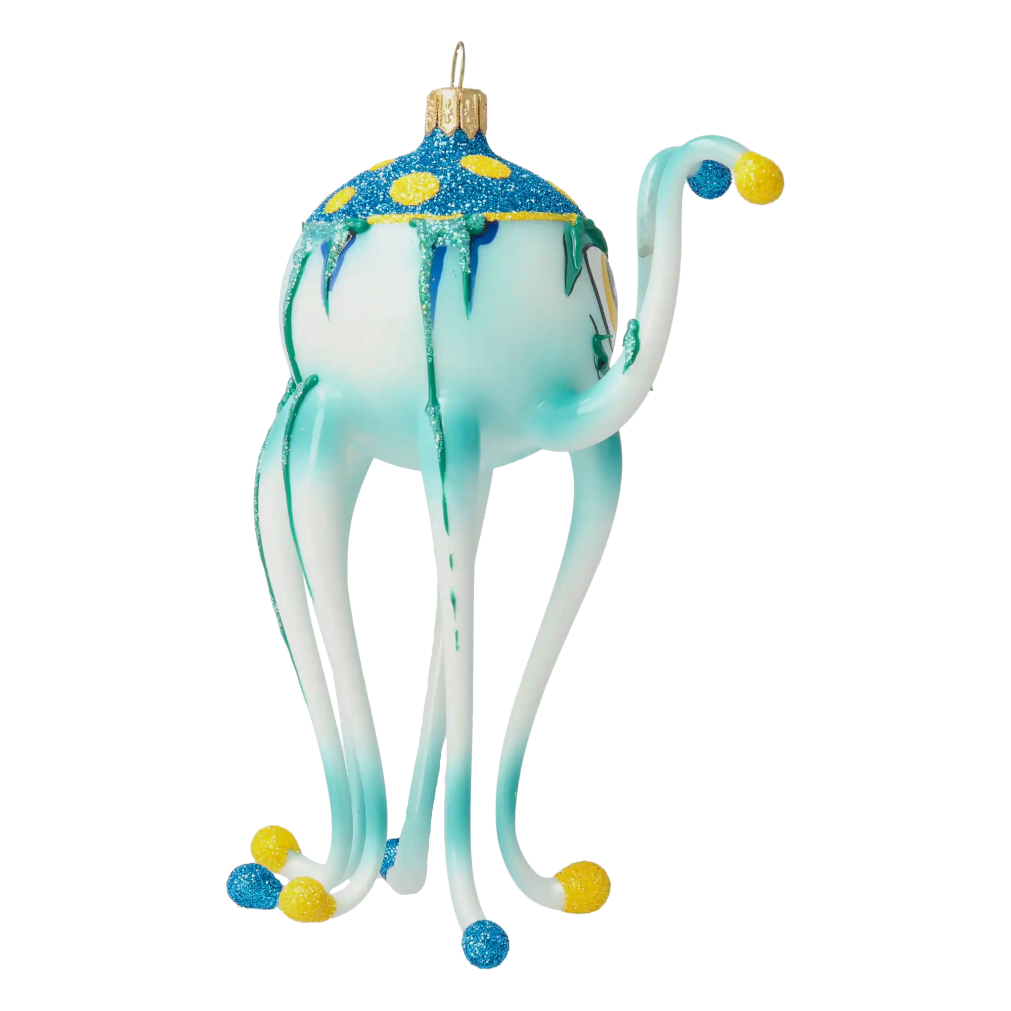 Ośmiornica pirat. Ręcznie wykonana szklana ozdoba świąteczna.