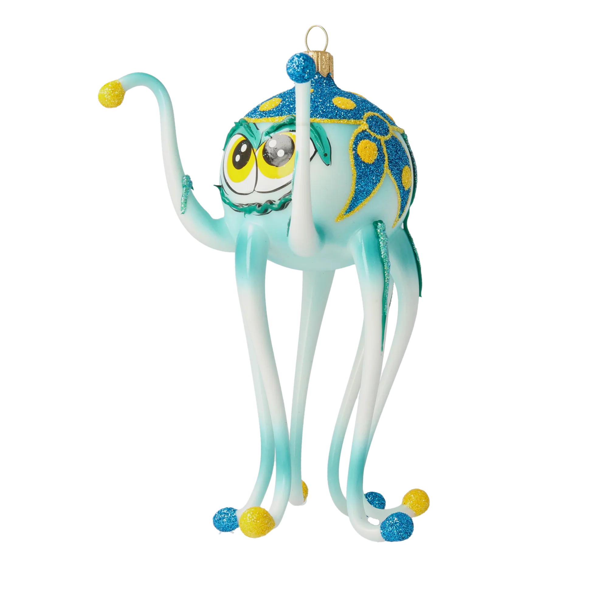 Octopus pirate. Handmade Glass Christmas ornament. 2020-245