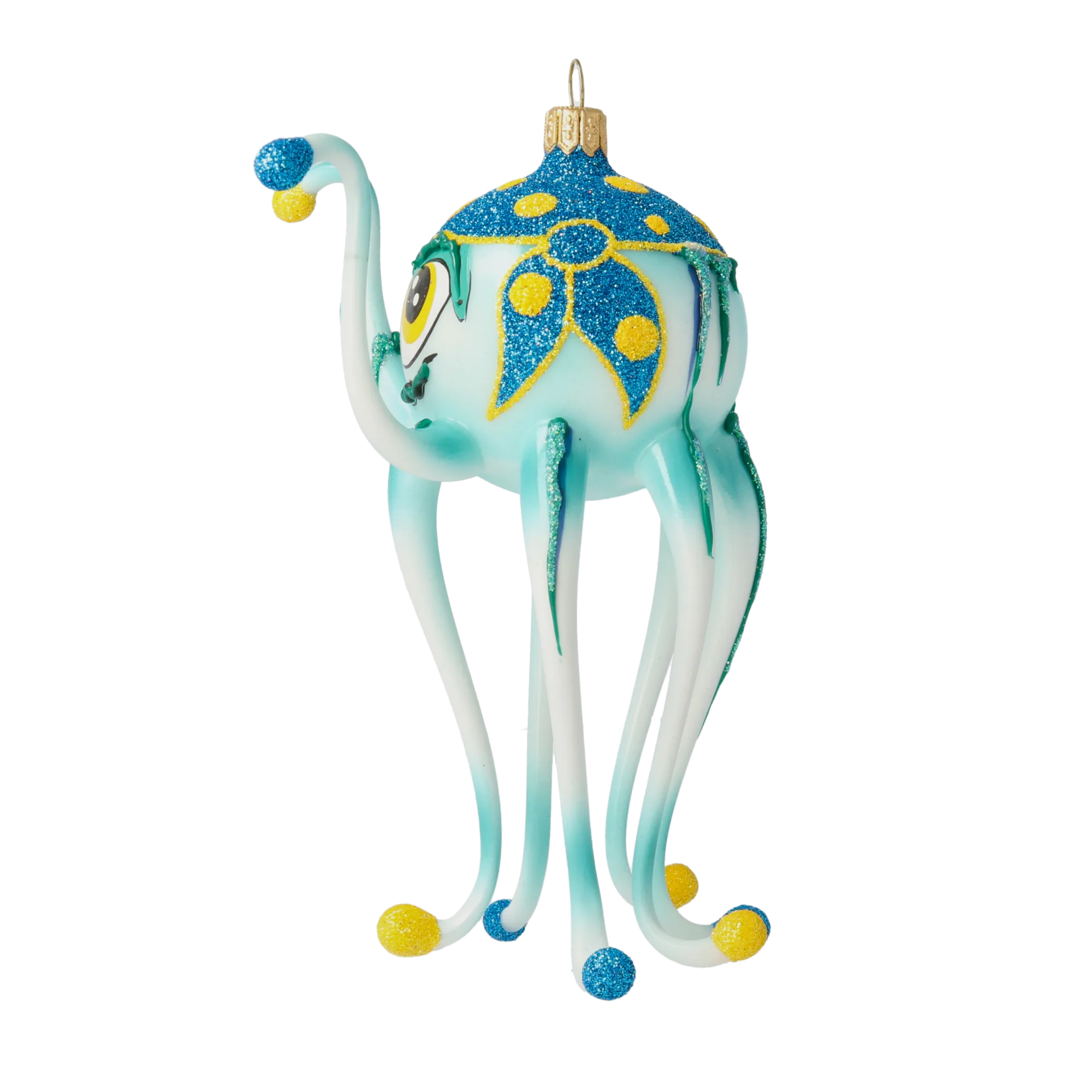 Octopus pirate. Handmade Glass Christmas ornament. 2020-245