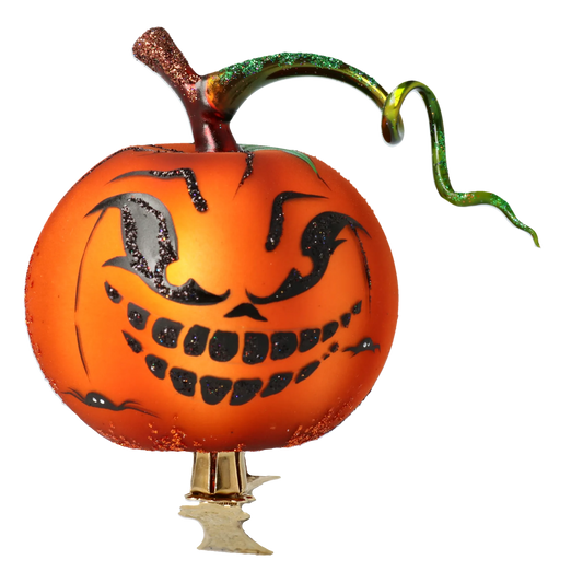 Pumpkin Psotka. Handmade Glass Christmas ornament. 2020-249