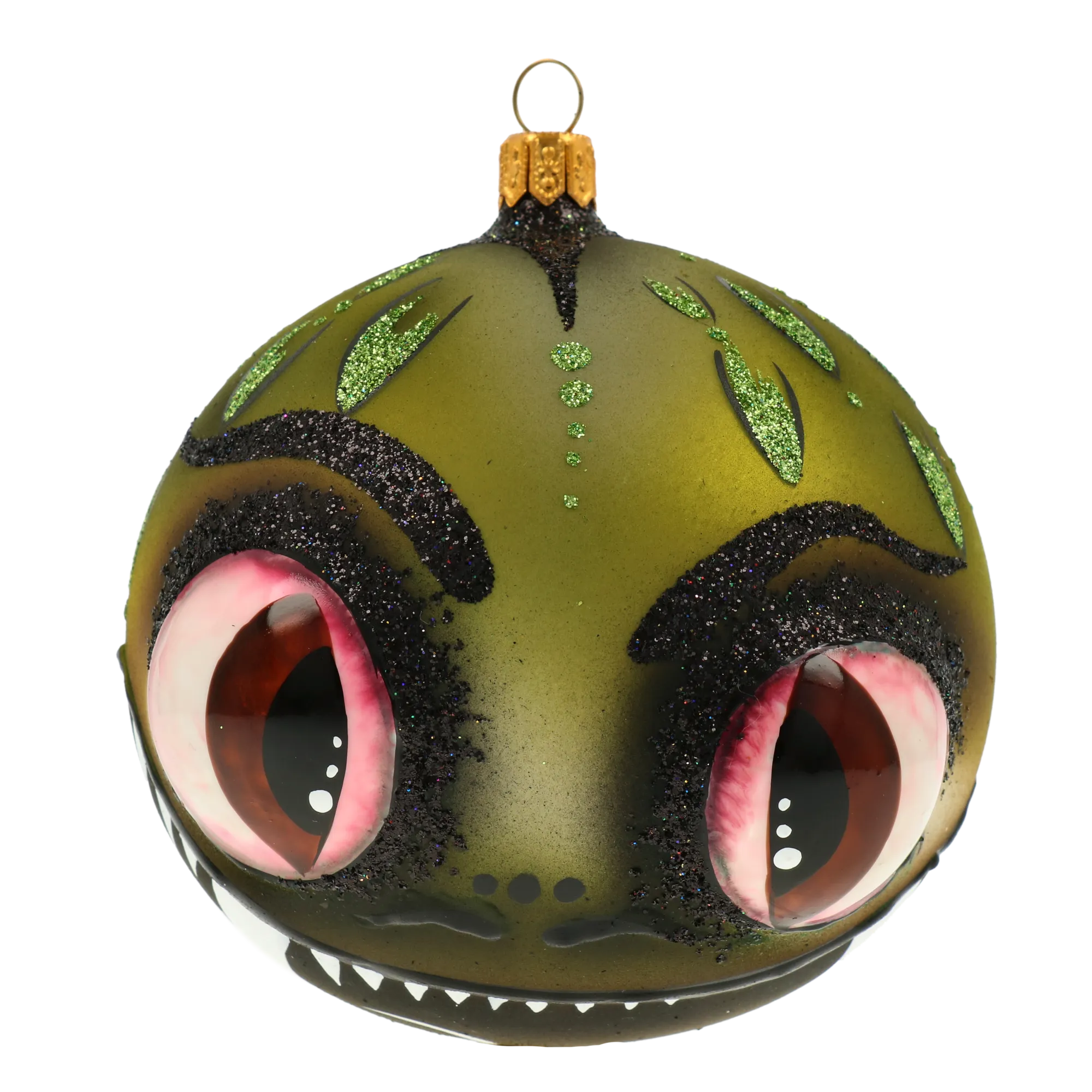 Green Dragon. Handmade Glass Christmas ornament. 2020-254