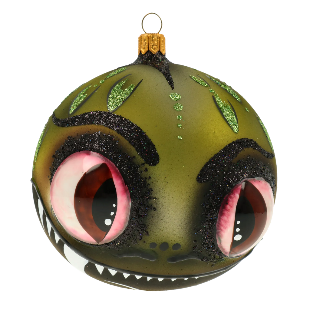 Vigilant Moss Watcher | Hand-Painted Glass Ornament | Blubom 2020-254