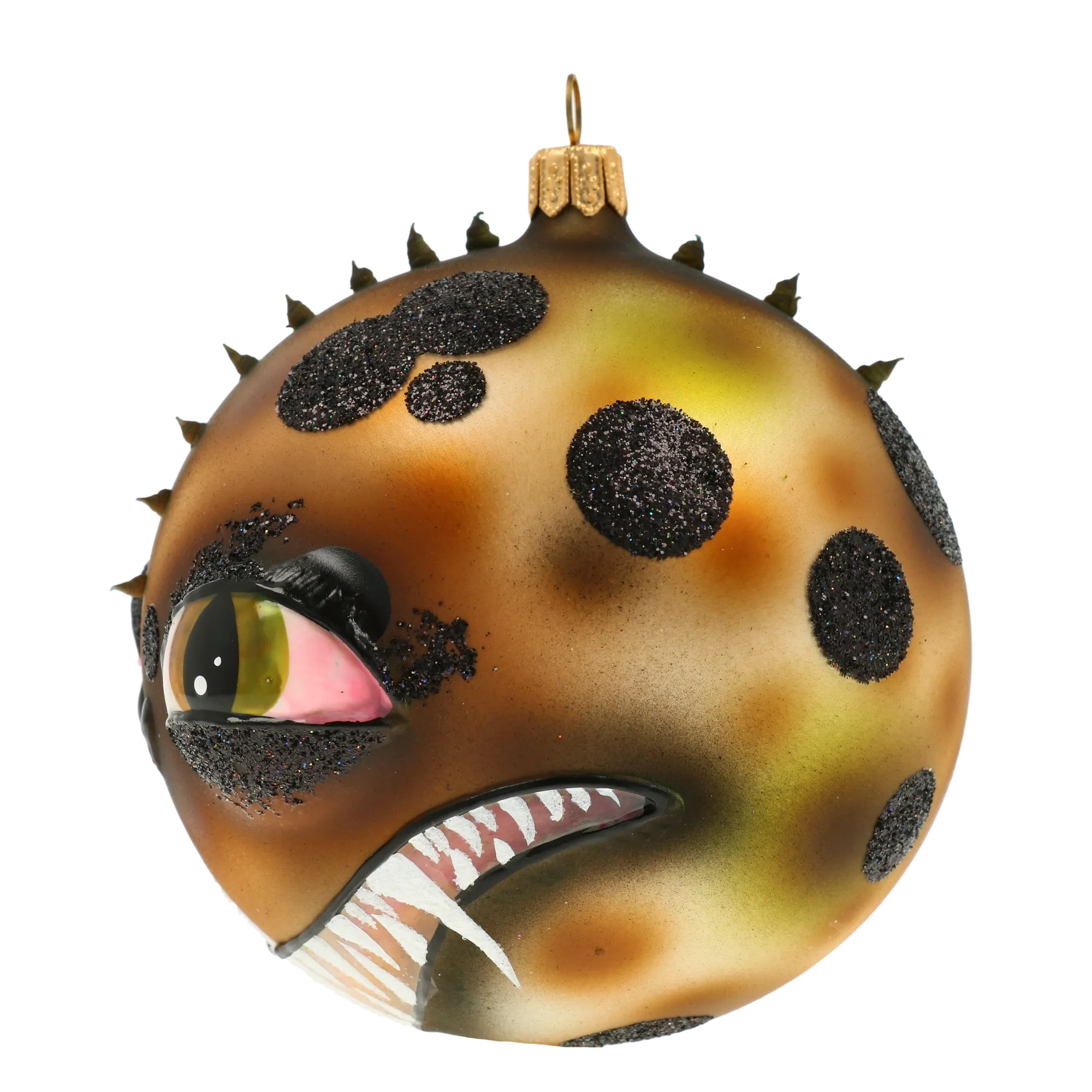 Smiling Dragon. Handmade Glass Christmas ornament. 2020-255