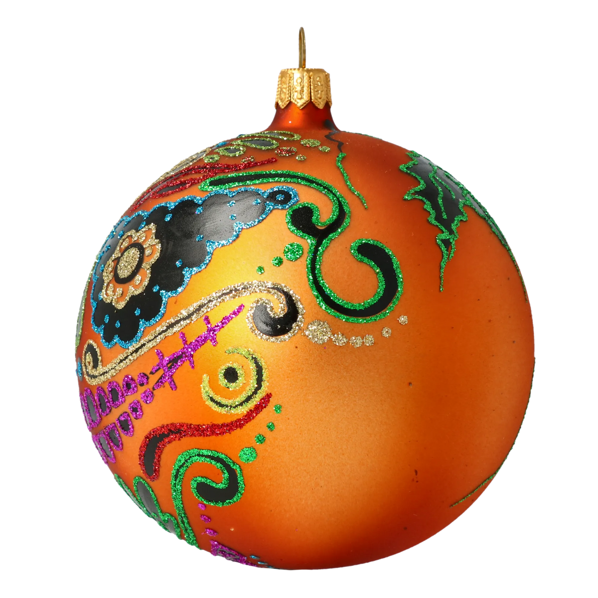 Saffron Ancestral Echo | Hand-Painted Glass Ornament | Blubom 2020-260