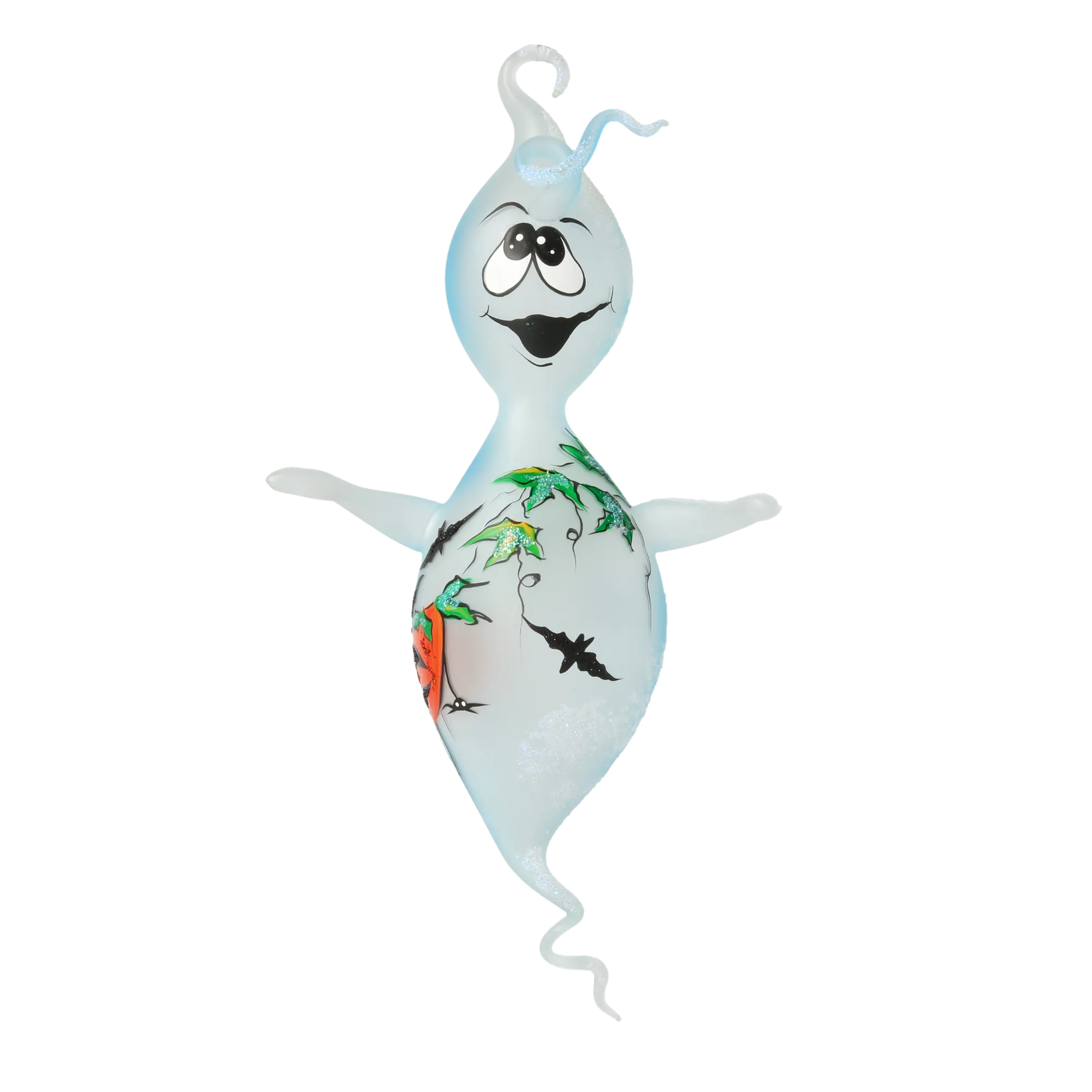 Fairy Tale Halloween Ghost. Handmade Glass Christmas ornament. 2020-263