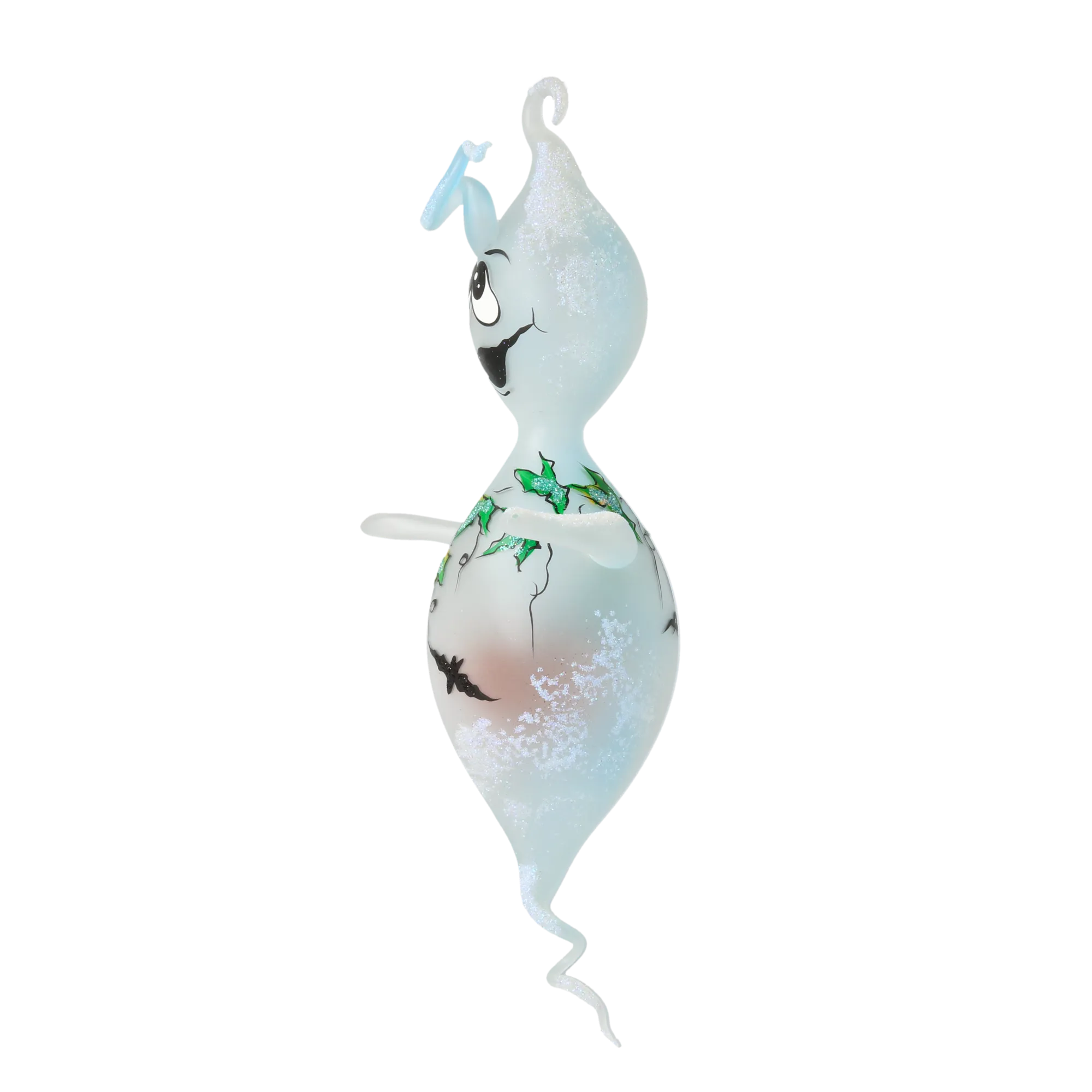 Fairy Tale Halloween Ghost. Handmade Glass Christmas ornament. 2020-263