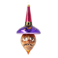 Load image into Gallery viewer, Witch with a Flaming Beard - Flaming Spell. Handmade Glass Christmas ornament. 2020-264
