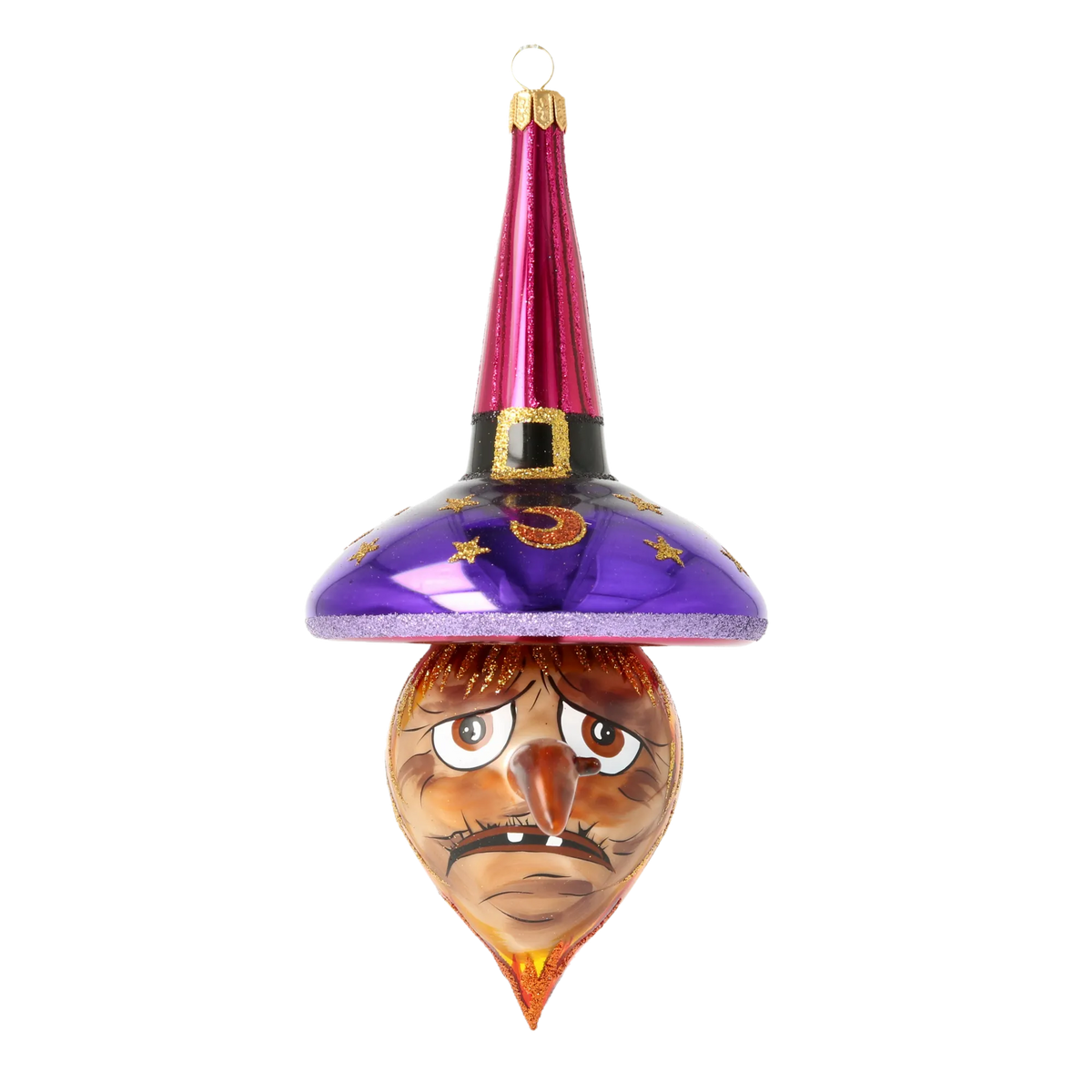 Pensive Midnight Seer | Hand-Painted Glass Ornament | Blubom 2020-264
