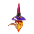 Load image into Gallery viewer, Witch with a Flaming Beard - Flaming Spell. Handmade Glass Christmas ornament. 2020-264
