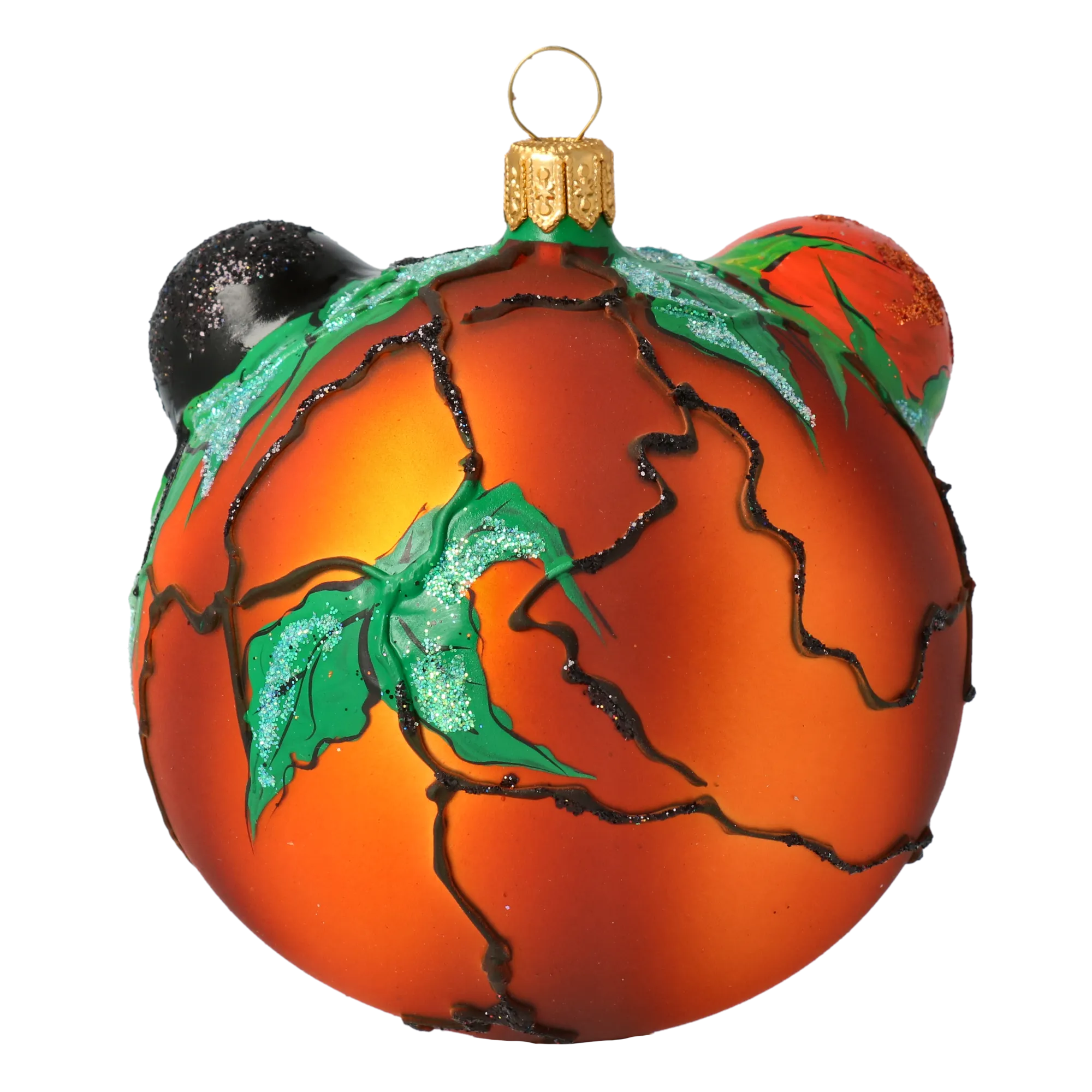 Pumpkin - Halloween Monster. Handmade Glass Christmas ornament. 2020-267