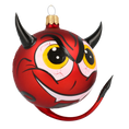 Load image into Gallery viewer, Devil of Hell. Handmade Glass Christmas ornament. 2020-271
