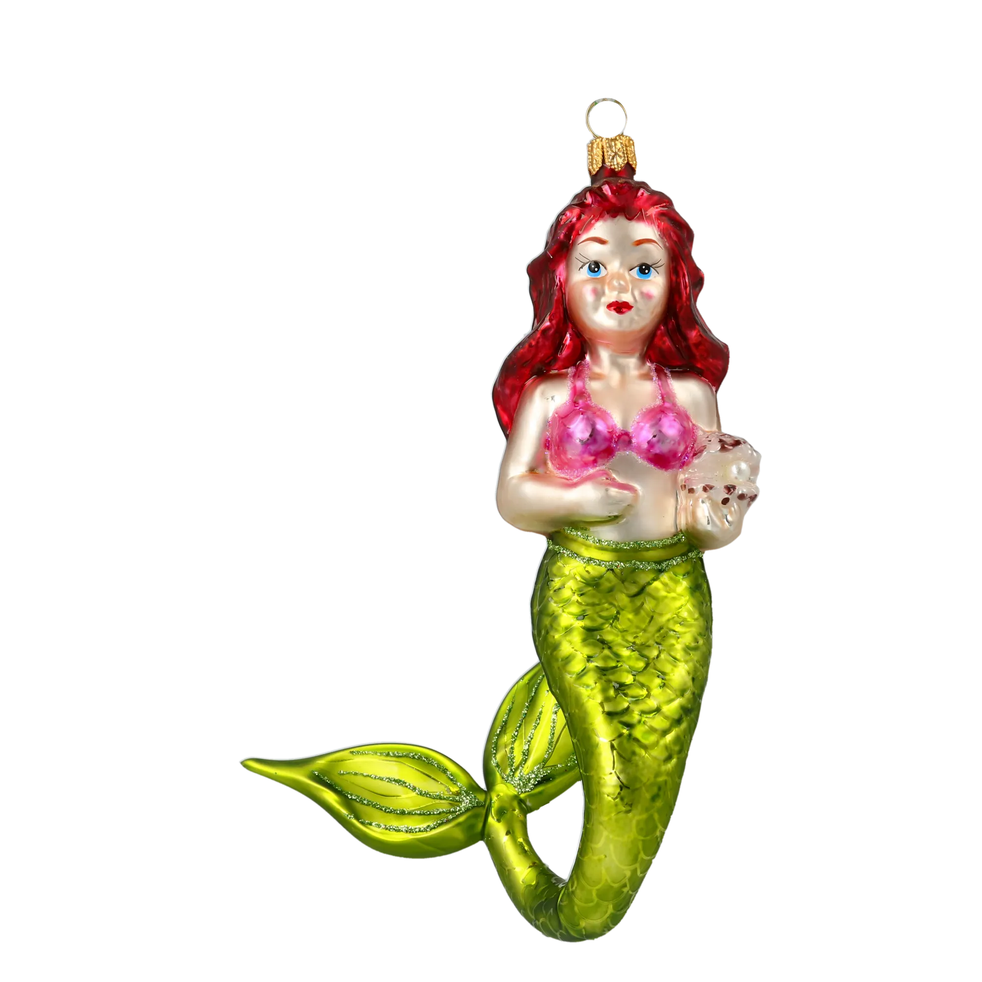 Luminous Pearl Siren | Hand-Painted Glass Ornament | Blubom 2020-277