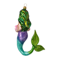 Załaduj obraz do przeglądarki galerii, Pearl Mermaid. Handmade Glass Christmas ornament. 2020-278
