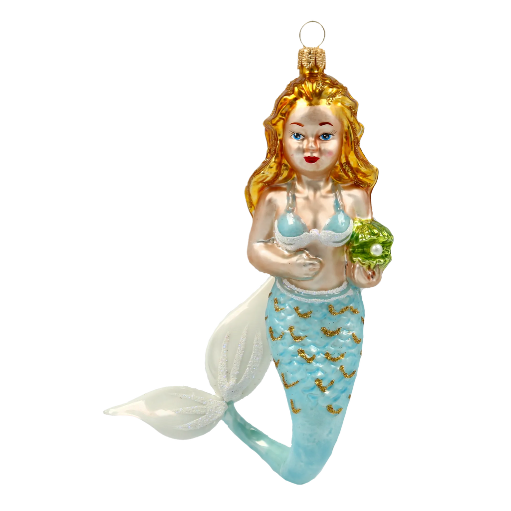 Serene Pearl Maiden | Hand-Painted Glass Ornament | Blubom 2020-279