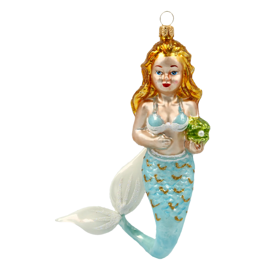 Aquamira Mermaid. Handmade Glass Christmas ornament. 2020-279