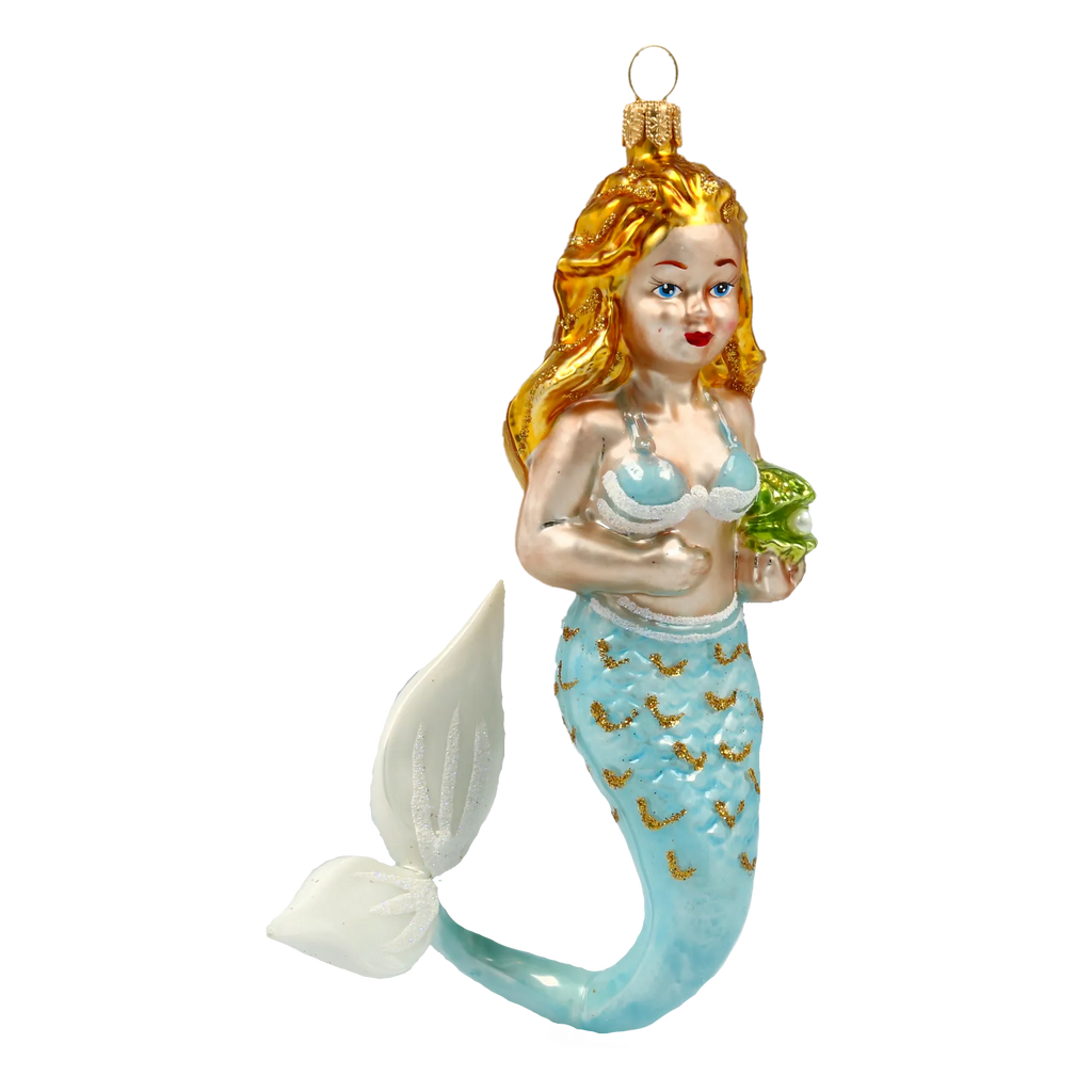 Serene Pearl Maiden | Hand-Painted Glass Ornament | Blubom 2020-279