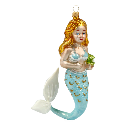 Aquamira Mermaid. Handmade Glass Christmas ornament. 2020-279