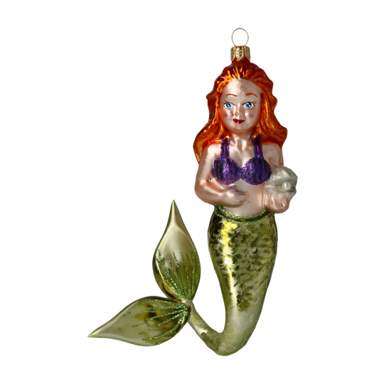 Nereid Mermaid. Handmade Glass Christmas ornament. 2020-281
