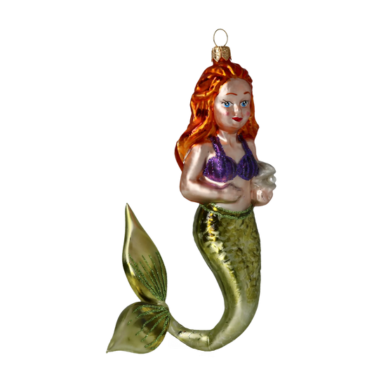 Nereid Mermaid. Handmade Glass Christmas ornament. 2020-281