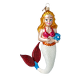 Load image into Gallery viewer, Pearl and Crimson Mermaid Premium christmas glass ornament 2020-282
