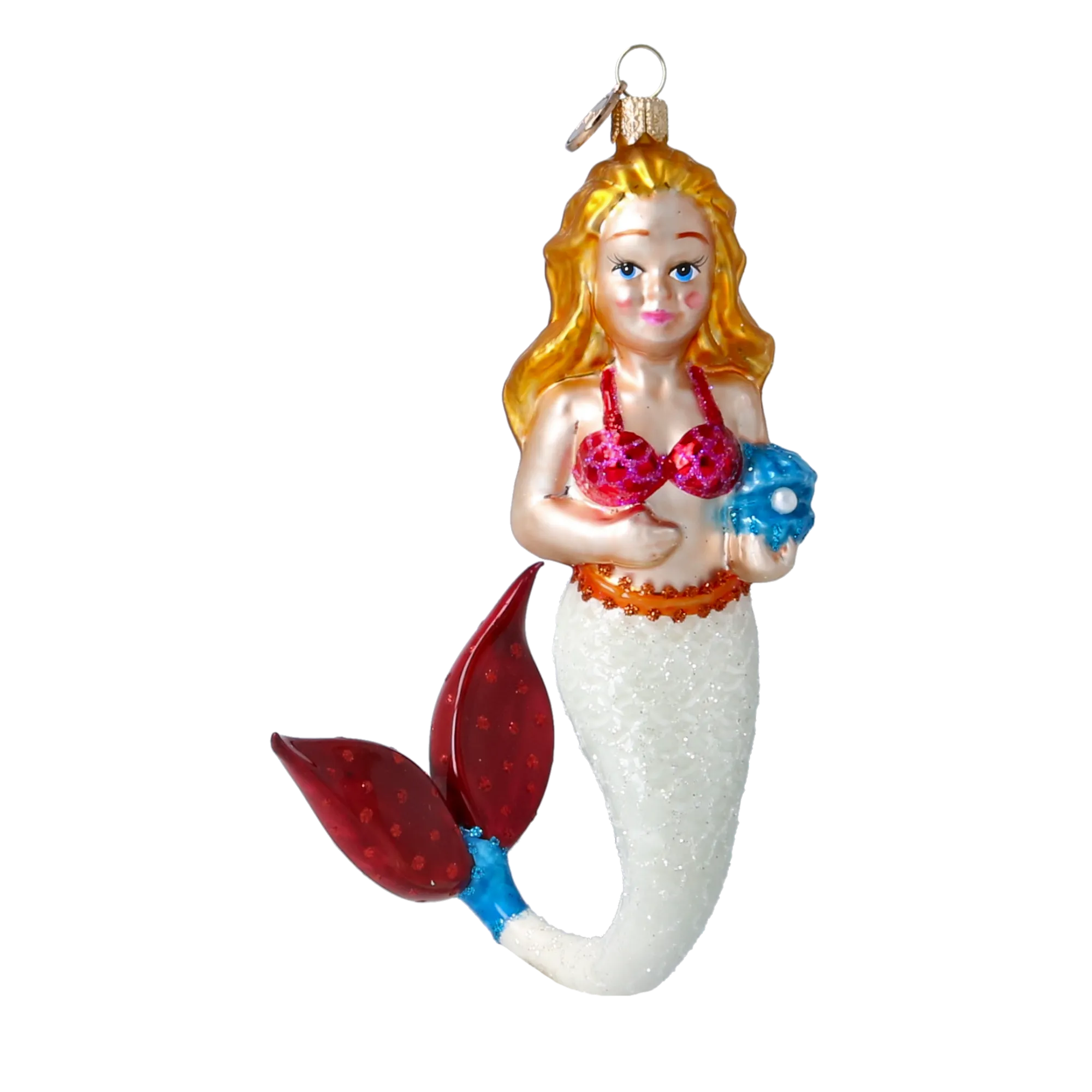 Serene Pearl Nymph | Hand-Painted Glass Ornament | Blubom 2020-282