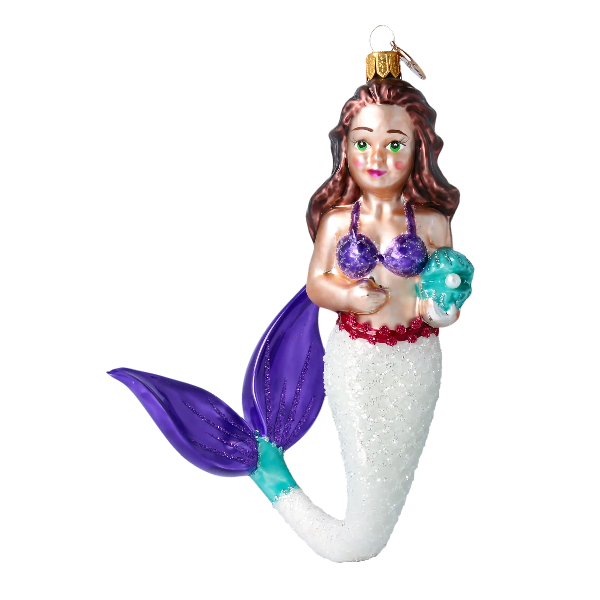 Mermaid Oceania. Handmade Glass Christmas ornament. 2020-283