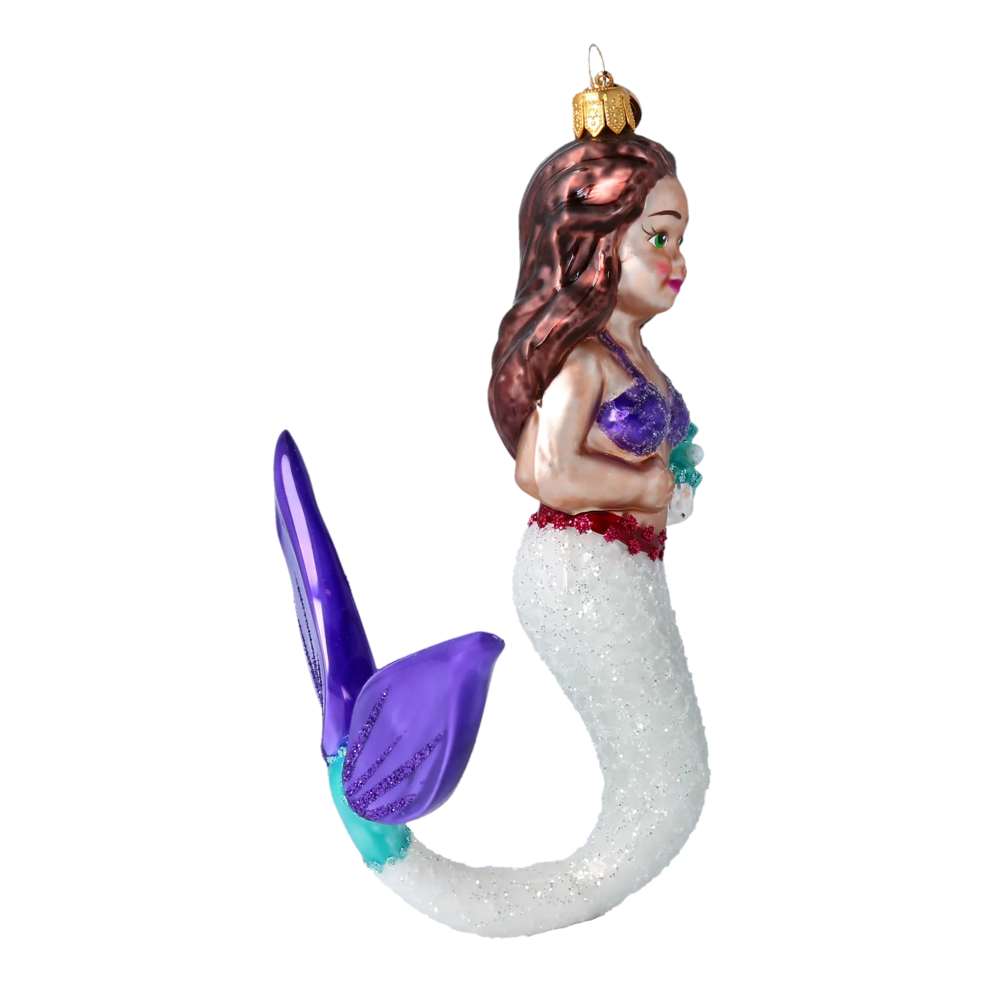 Mermaid Oceania. Handmade Glass Christmas ornament. 2020-283