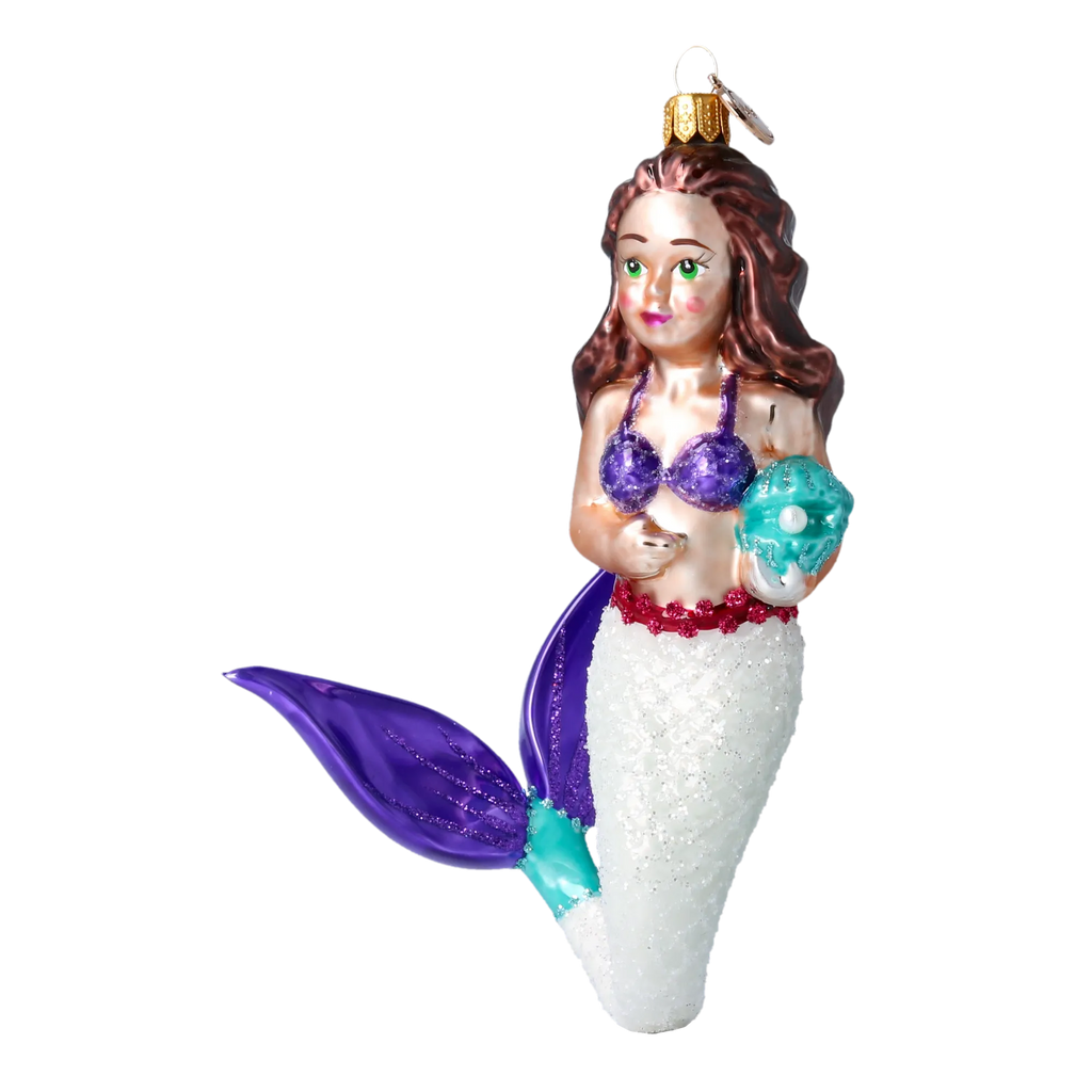 Amethyst Pearl Siren | Hand-Painted Glass Ornament | Blubom 2020-283