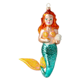 Załaduj obraz do przeglądarki galerii, The Fairy Tale Mermaid. Handmade Glass Christmas ornament. 2020-284

