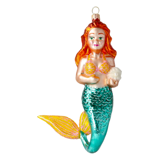 The Fairy Tale Mermaid. Handmade Glass Christmas ornament. 2020-284