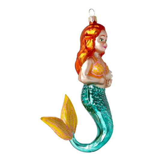 The Fairy Tale Mermaid. Handmade Glass Christmas ornament. 2020-284