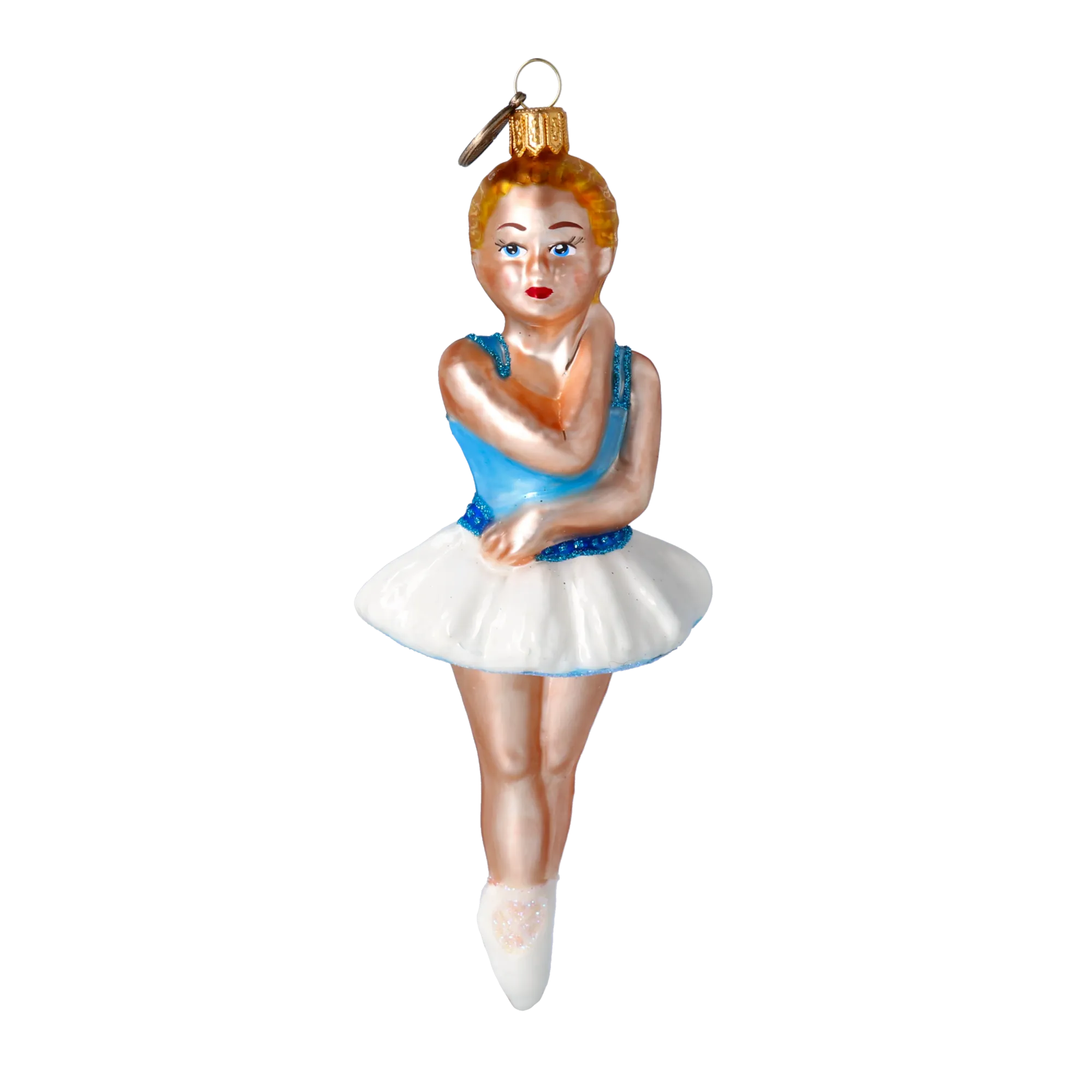Azure Blue Ballerina Premium christmas glass ornament 2020-288