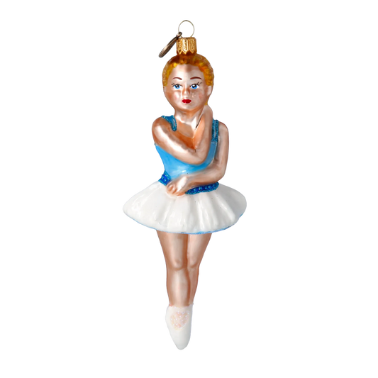 Azure Blue Ballerina Premium christmas glass ornament 2020-288