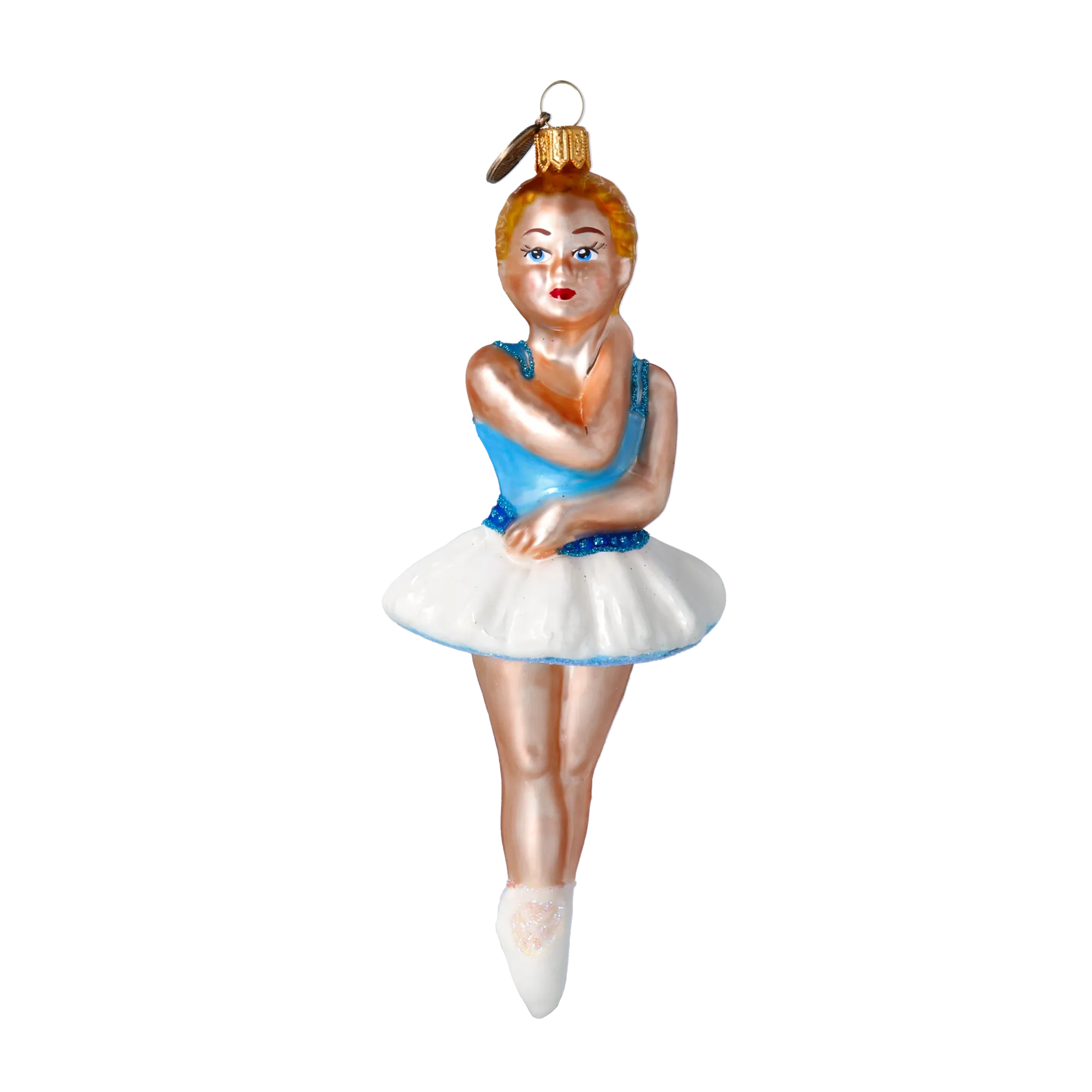 Azure Blue Ballerina Premium christmas glass ornament 2020-288